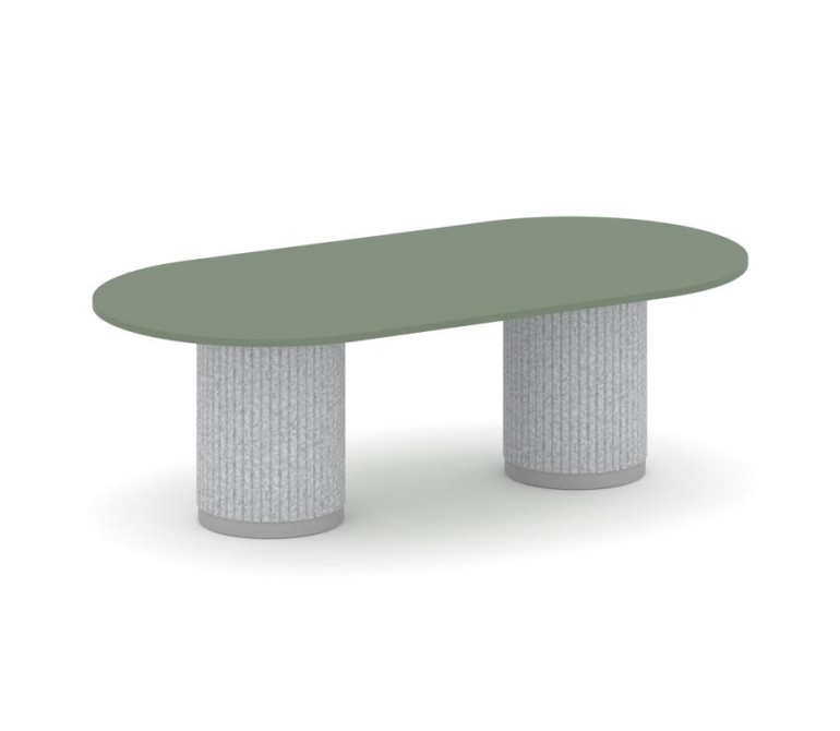 Фелто Стол переговорный овальный PR.C.SPRG-007.D Кобо/Металл Серый/АК04 Серый Ледник 2400*1200*750