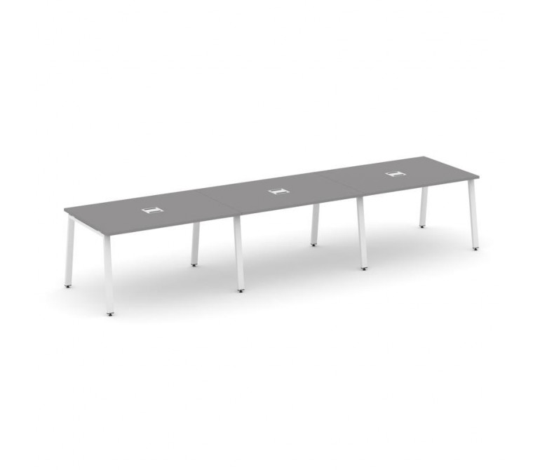 Стайл Проджект Стол переговорный SN-6A.SPRG-022 Серый Пепел/Металл Белый 3540*980*750