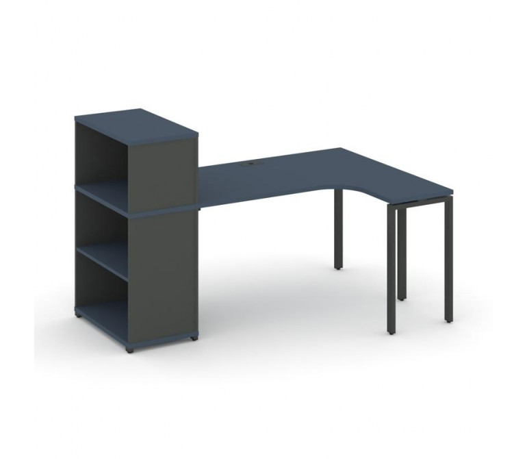 Концепт Стол эргономичный с опорным стеллажом с надставкой низ. CN.SA-205(R) Звездный Сапфир/Антраци