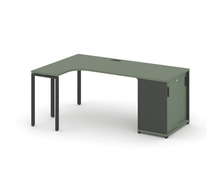 Концепт Стол эргономичный с опорным шкафом-купе  CN.SA-218(L) A Кобо/Антрацит NEW/Металл Антрацит 20
