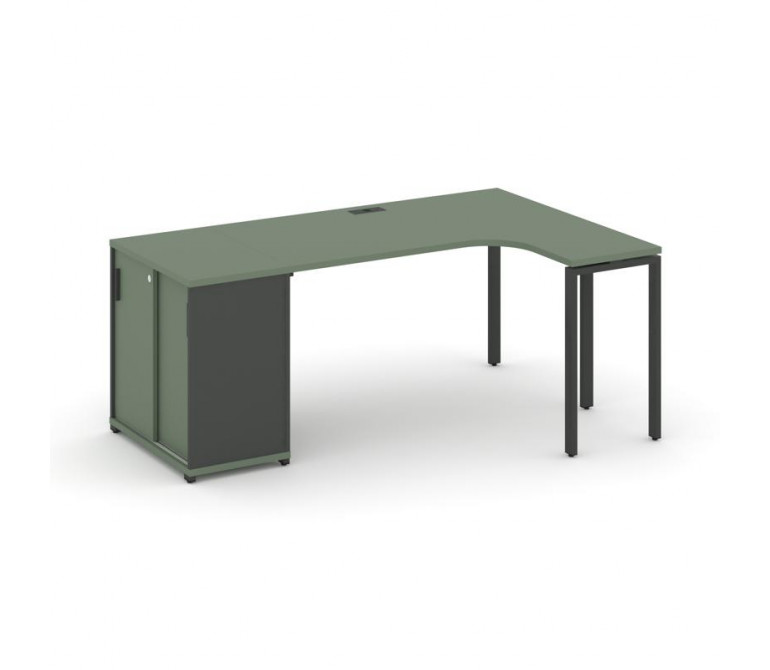 Концепт Стол эргономичный с опорным шкафом-купе  CN.SA-217(R) A Кобо/Антрацит NEW/Металл Антрацит 18
