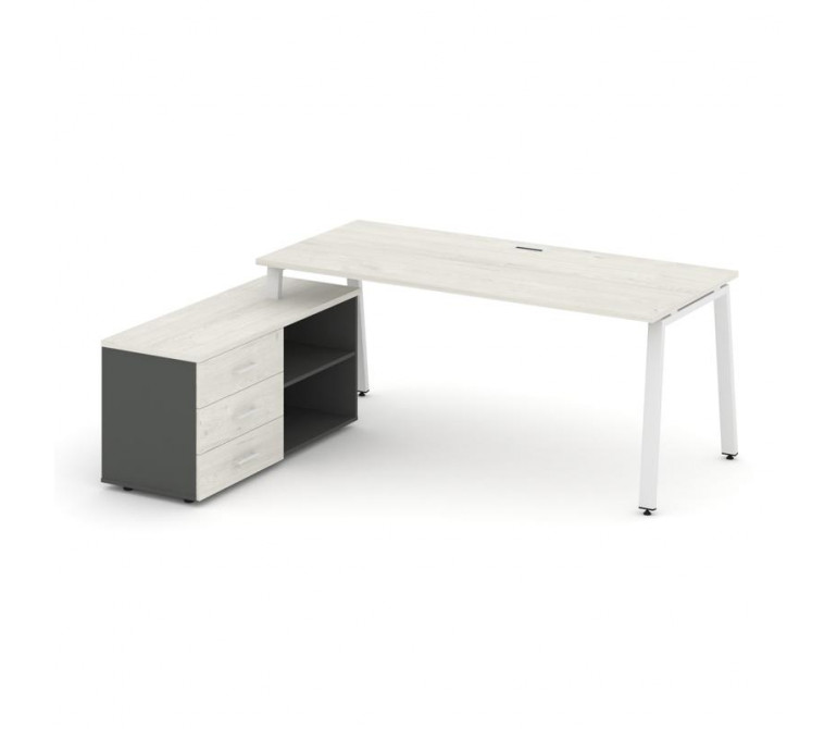Стайл Проджект Директ Стол письменный с греденцией левой SN-6A.SRG-023.M(L) Дуб Наварра/Антрацит NEW