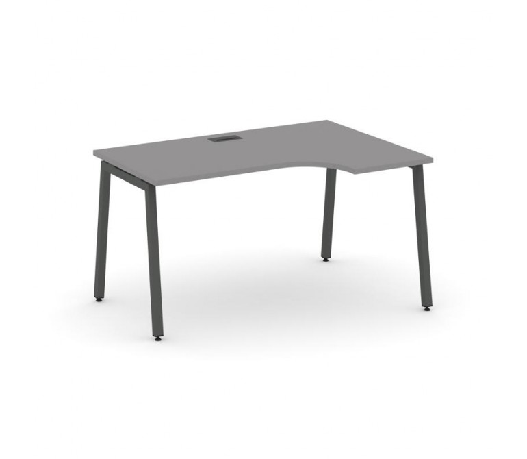 Стайл Проджект Стол рабочий эргономичный SN-4A.SPA-021(R) Серый Пепел/Металл Антрацит 1380*800/980*7