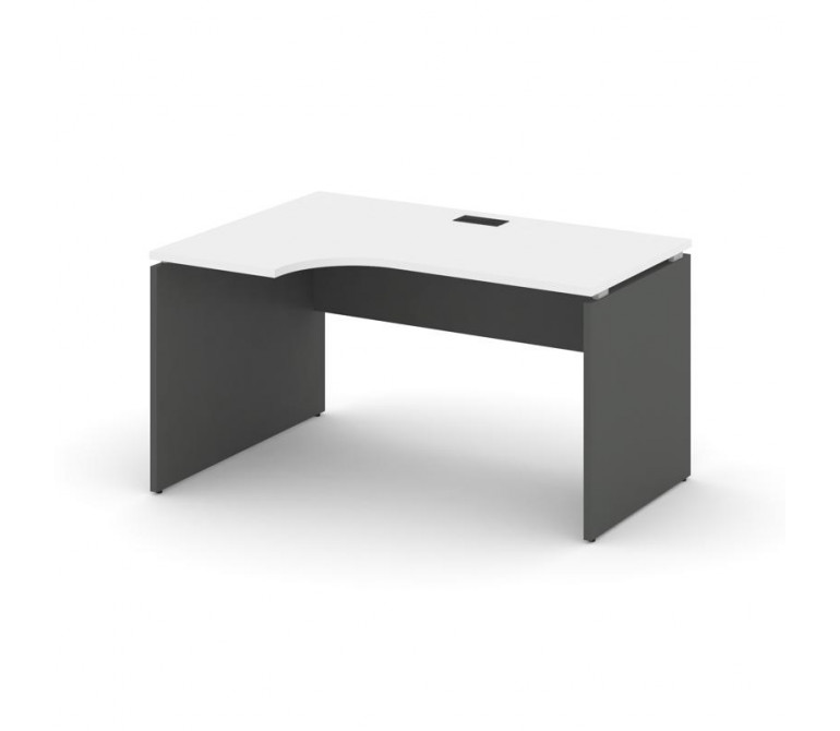 Стайл Проджект Стол рабочий эргоном. SN-D.SPA-022(L) Белый/Антрацит NEW/Черная Заглушка 1580*800/980