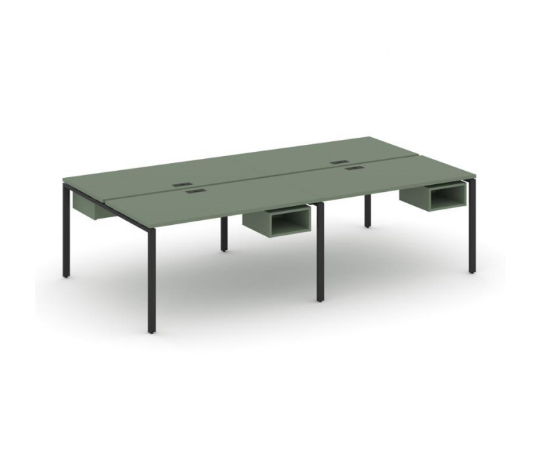 Концепт Рабочая станция двухсторонняя с подвесными тумбами на 4 места CN.DRS-123 Кобо NEW/Металл Чер