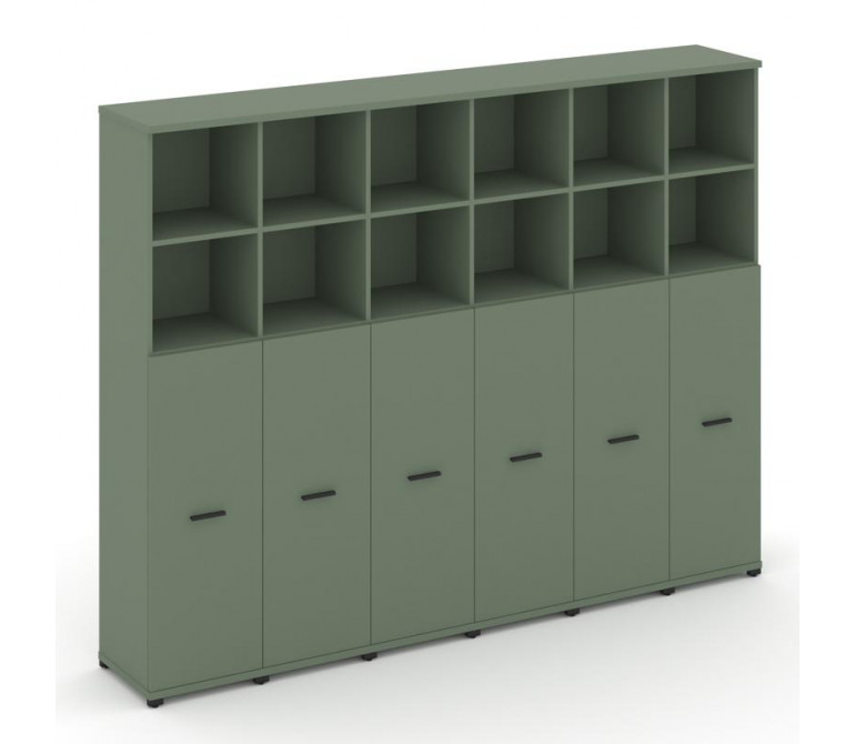Концепт Шкаф 6 узких секций, 5 ниш CN.STU-564 B Кобо NEW/Металл Черный 2500*420*1922