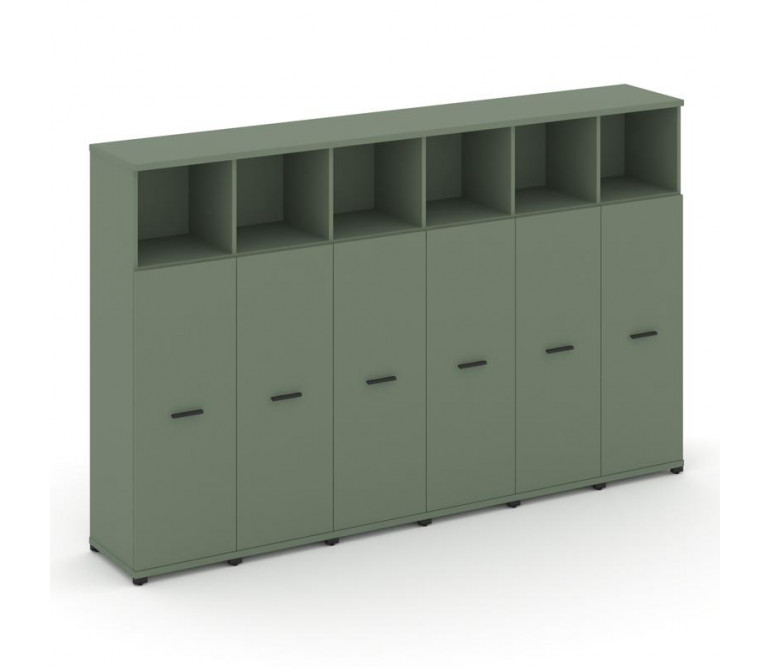 Концепт Шкаф 6 узких секций, 4 ниши CN.STU-463 B Кобо NEW/Металл Черный 2500*420*1554