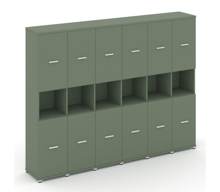 Концепт Шкаф 6 узких секций, 5 ниш CN.STU-563 W Кобо NEW/Металл Белый 2500*420*1922