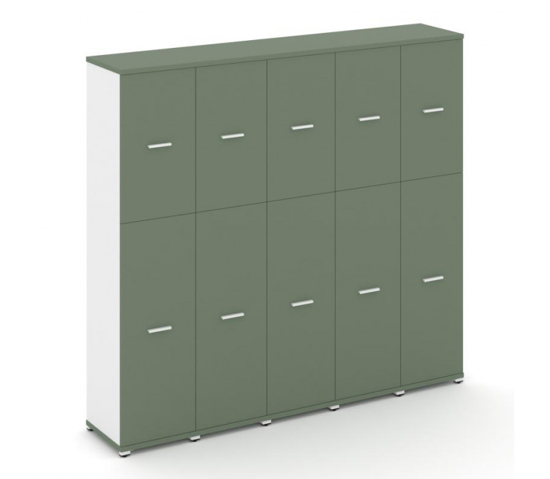 Концепт Шкаф 5 узких секций, 5 ниш CN.STU-555 W Кобо NEW/Белый Бриллиант/Металл Белый 2084*420*1922