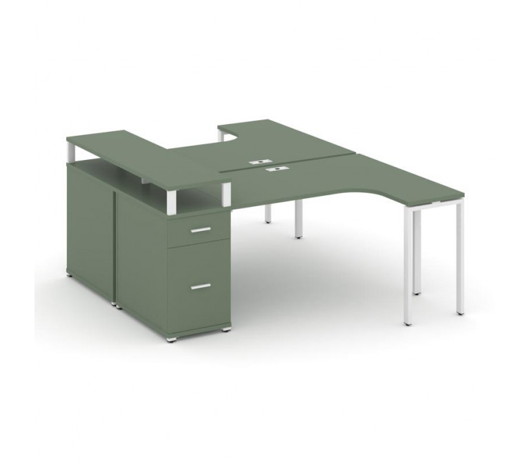 Концепт Рабочая станция CN.DSA-407 W Кобо NEW/Металл Белый 1800*1180*917