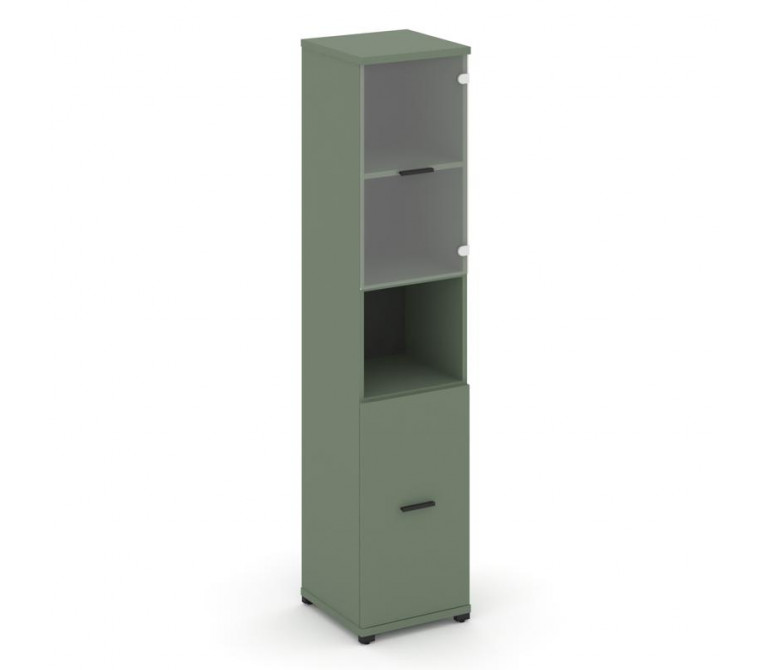 Концепт Шкаф 1 узкая секция, 5 ниш CN.STU.E-513 SP B Кобо NEW/Металл Черный/Прозрачный 420*420*1922