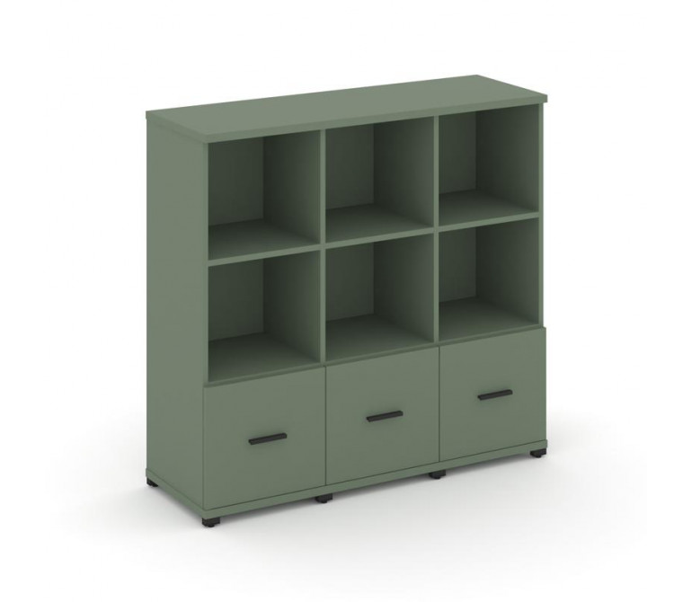 Концепт Шкаф 3 узкие секции, 3 ниши CN.STU-331 B Кобо NEW/Металл Черный 1252*420*1186