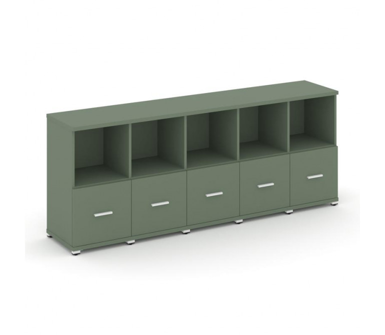 Концепт Шкаф 5 узких секций, 2 ниши CN.STU-251 W Кобо NEW/Металл Белый 2084*420*818