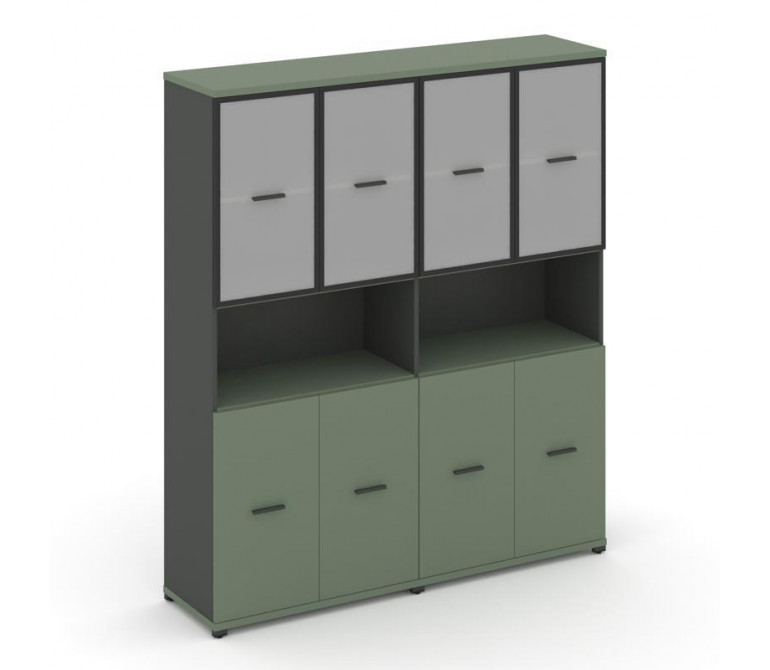 Концепт Шкаф 2 широкие секции, 5 ниш CN.STS-523 RMB A Кобо NEW/Антрацит NEW/Металл Антрацит/Сатин 16