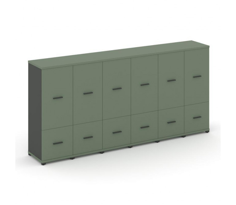 Концепт Шкаф 6 узких секций, 3 ниши CN.STU-362 A Кобо NEW/Антрацит NEW/Металл Антрацит 2500*420*1186