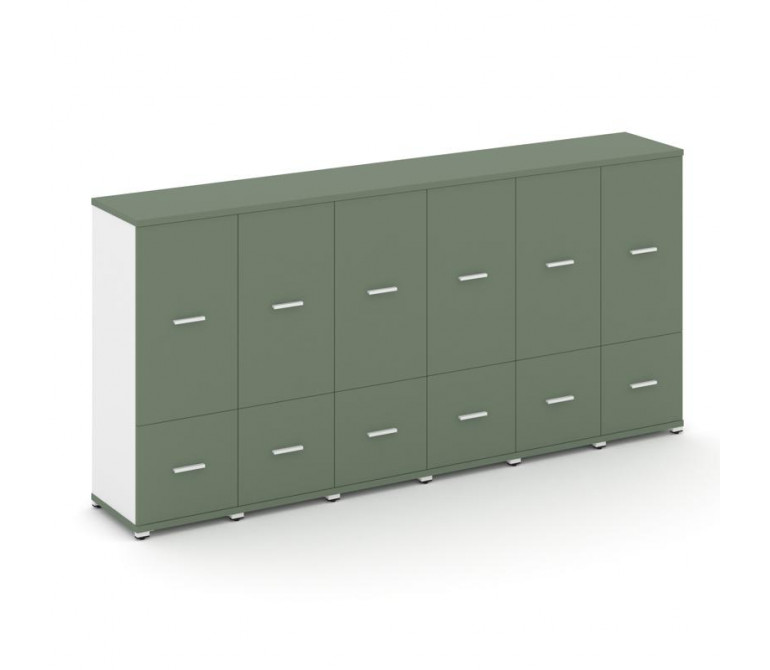 Концепт Шкаф 6 узких секций, 3 ниши CN.STU-362 W Кобо NEW/Белый Бриллиант/Металл Белый 2500*420*1186