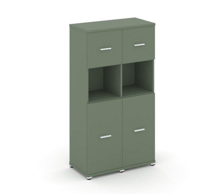 Концепт Шкаф 2 узкие секции, 4 ниши CN.STU-425 W Кобо NEW/Металл Белый 836*420*1554