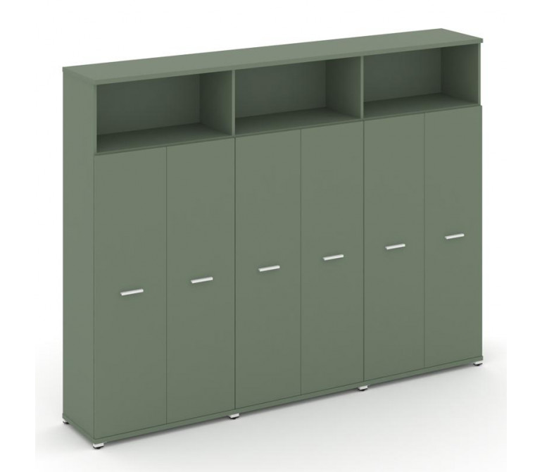 Концепт Шкаф 3 широкие секции, 5 ниш CN.STS-536 W Кобо NEW/Металл Белый 2500*420*1922