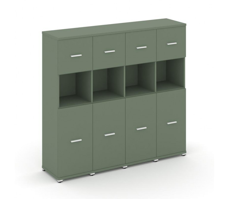 Концепт Шкаф 4 узкие секции, 4 ниши CN.STU-445 W Кобо NEW/Металл Белый 1668*420*1554