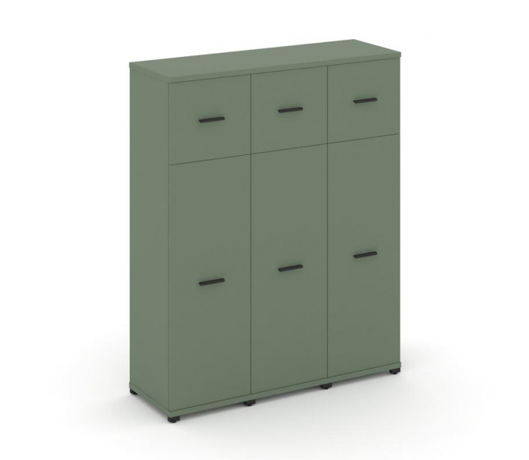 Концепт Шкаф 3 узкие секции, 4 ниши CN.STU-434 B Кобо NEW/Металл Черный 1252*420*1554