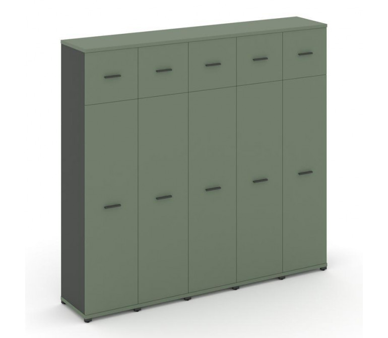 Концепт Шкаф 5 узких секций, 5 ниш CN.STU-557 A Кобо NEW/Антрацит NEW/Металл Антрацит 2084*420*1922