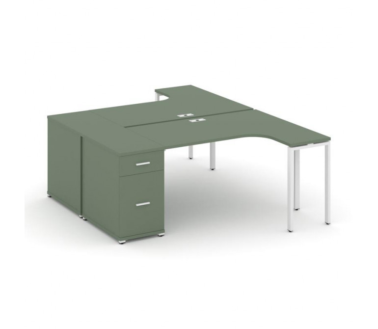 Концепт Рабочая станция CN.DSA-404 W Кобо NEW/Металл Белый 2000*1180*750
