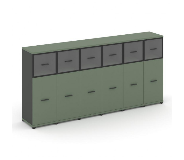 Концепт Шкаф 6 узких секций, 3 ниши CN.STU-364 RPB A Кобо NEW/Антрацит NEW/Металл Антрацит/Прозрачны