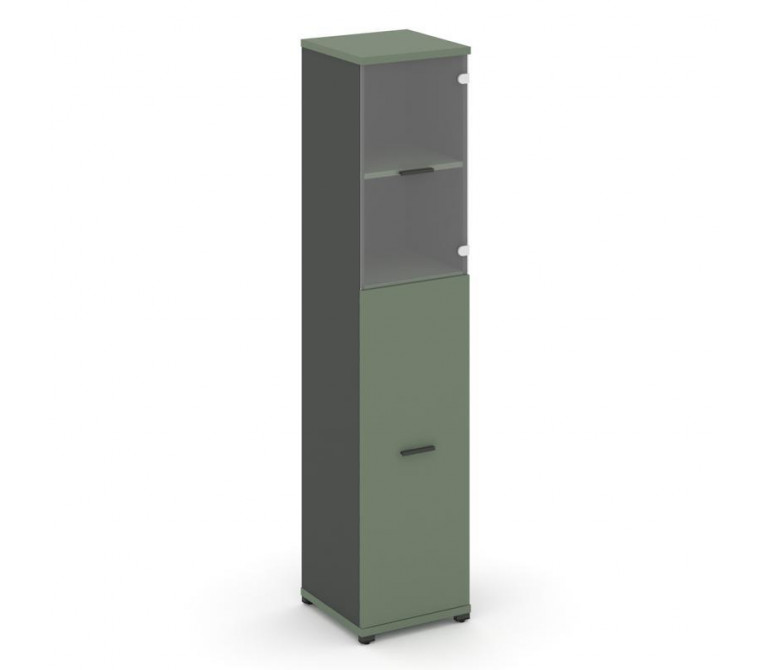 Концепт Шкаф 1 узкая секция, 5 ниш CN.STU.E-515 SP A Кобо NEW/Антрацит NEW/Металл Антрацит/Прозрачны