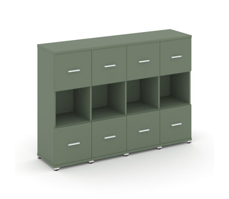 Концепт Шкаф 4 узкие секции, 3 ниши CN.STU-345 W Кобо NEW/Металл Белый 1668*420*1186
