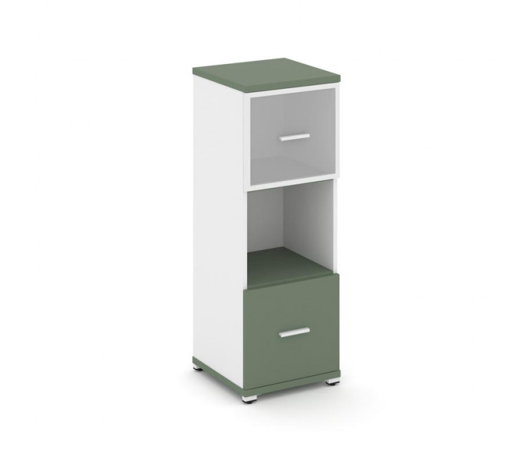 Концепт Шкаф 1 узкая секция, 3 ниши CN.STU-315 RMW W Кобо NEW/Белый Бриллиант/Металл Белый/Сатин 420