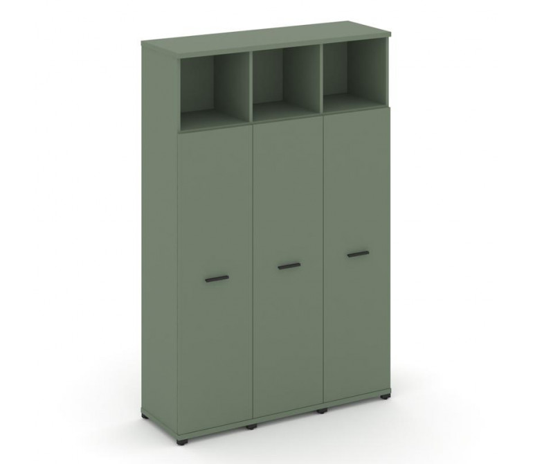 Концепт Шкаф 3 узкие секции, 5 ниш CN.STU-536 B Кобо NEW/Металл Черный 1252*420*1922