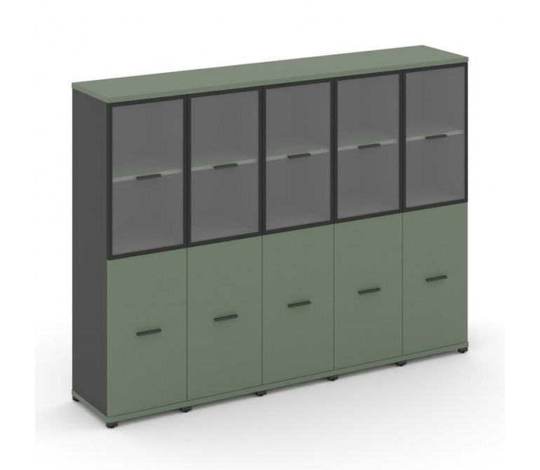 Концепт Шкаф 5 узких секций, 4 ниши CN.STU-452 RPB A Кобо NEW/Антрацит NEW/Металл Антрацит/Прозрачны