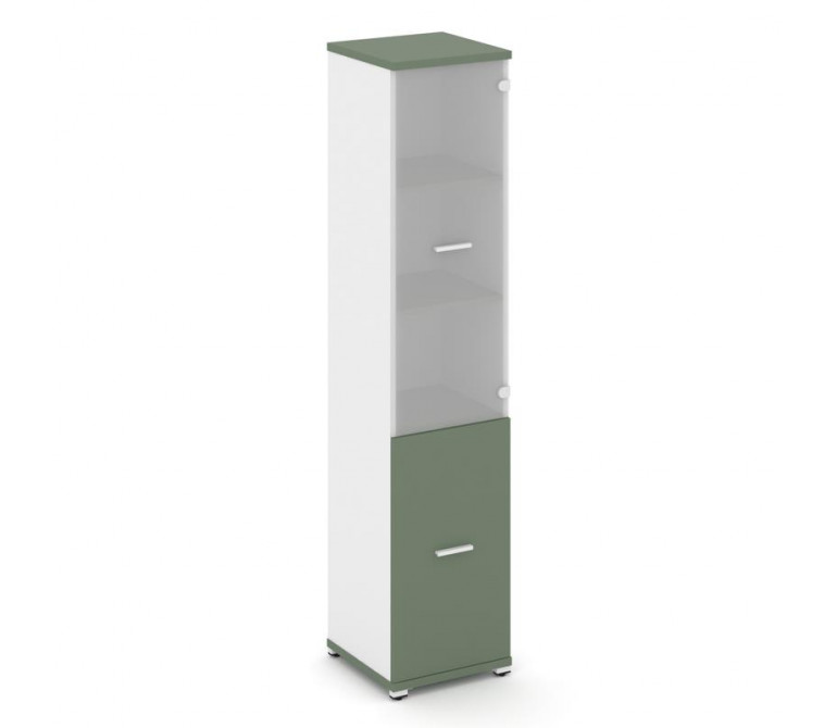 Концепт Шкаф 1 узкая секция, 5 ниш CN.STU.E-512 SM W Кобо NEW/Белый Бриллиант/Металл Белый/Сатин 420