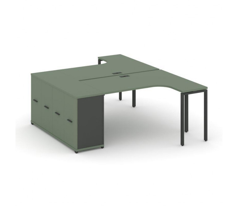 Концепт Рабочая станция с опорным распаш. шкафом CN.DSA-210 A Кобо NEW/Антрацит NEW/Металл Антрацит