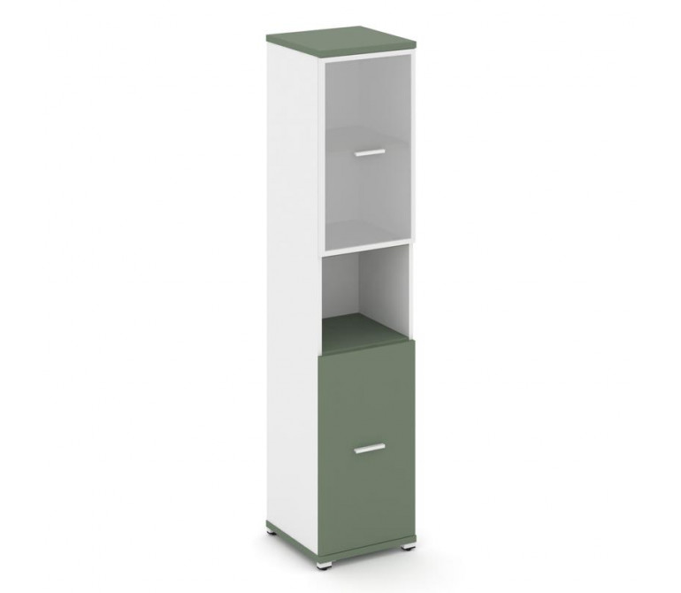 Концепт Шкаф 1 узкая секция, 5 ниш CN.STU.E-513 RMW W Кобо NEW/Белый Бриллиант/Металл Белый/Сатин 42