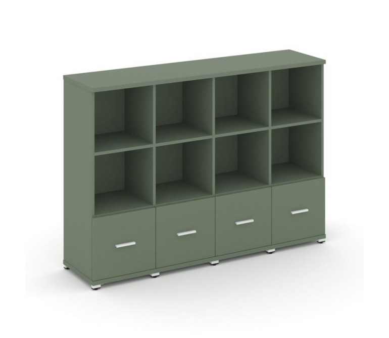 Концепт Шкаф 4 узкие секции, 3 ниши CN.STU-341 W Кобо NEW/Металл Белый 1668*420*1186