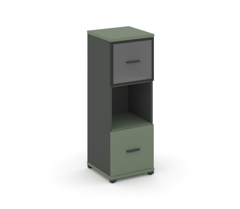 Концепт Шкаф 1 узкая секция, 3 ниши CN.STU-315 RPB A Кобо NEW/Антрацит NEW/Металл Антрацит/Прозрачны