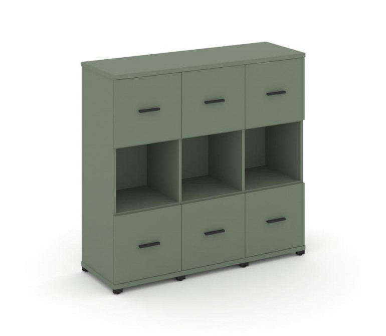 Концепт Шкаф 3 узкие секции, 3 ниши CN.STU-335 B Кобо NEW/Металл Черный 1252*420*1186