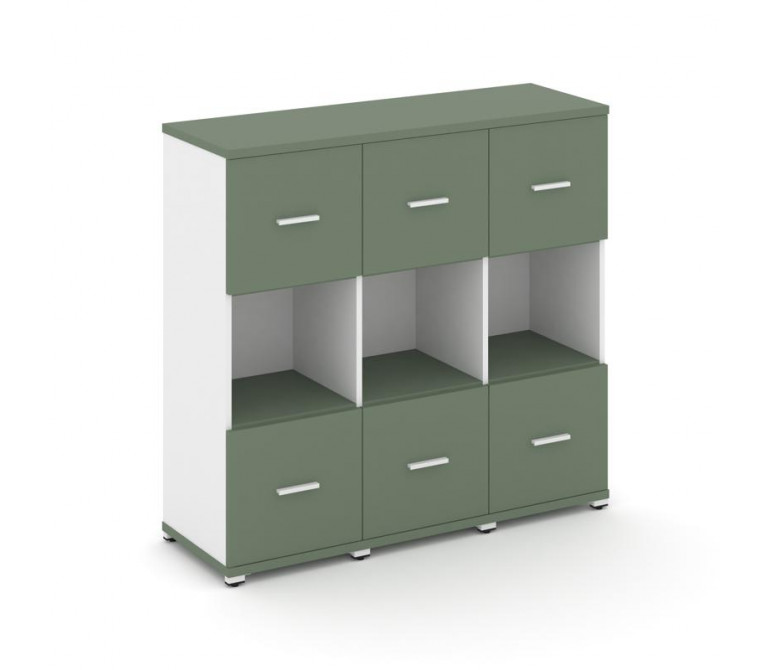 Концепт Шкаф 3 узкие секции, 3 ниши CN.STU-335 W Кобо NEW/Белый Бриллиант/Металл Белый 1252*420*1186