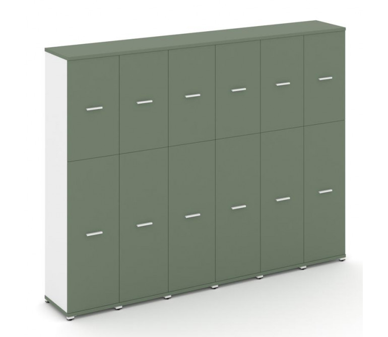 Концепт Шкаф 6 узких секций, 5 ниш CN.STU-565 W Кобо NEW/Белый Бриллиант/Металл Белый 2500*420*1922