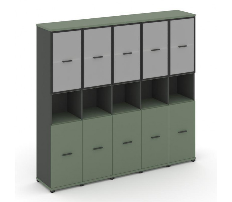 Концепт Шкаф 5 узких секций, 5 ниш CN.STU-553 RMB A Кобо NEW/Антрацит NEW/Металл Антрацит/Сатин 2084