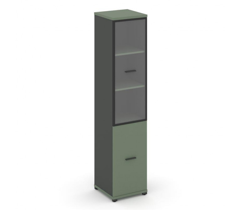 Концепт Шкаф 1 узкая секция, 5 ниш CN.STU-512 RPB A Кобо NEW/Антрацит NEW/Металл Антрацит/Прозрачный