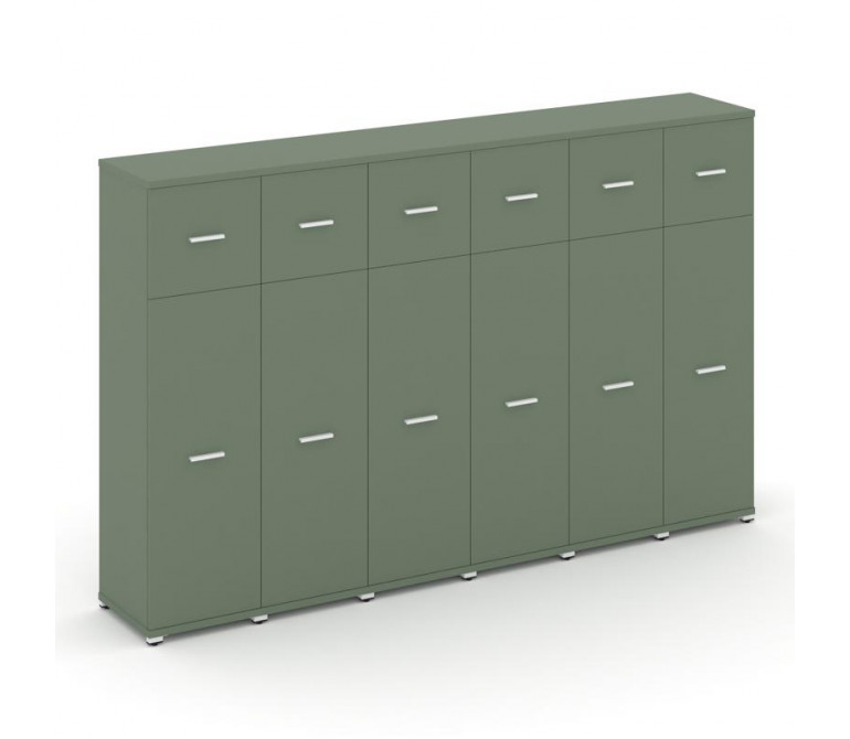 Концепт Шкаф 6 узких секций, 4 ниши CN.STU-464 W Кобо NEW/Металл Белый 2500*420*1554