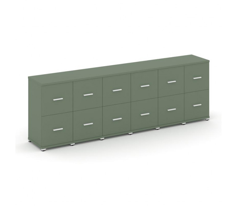 Концепт Шкаф 6 узких секций, 2 ниши CN.STU-262 W Кобо NEW/Металл Белый 2500*420*818