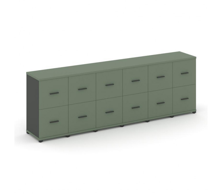 Концепт Шкаф 6 узких секций, 2 ниши CN.STU-262 A Кобо NEW/Антрацит NEW/Металл Антрацит 2500*420*818