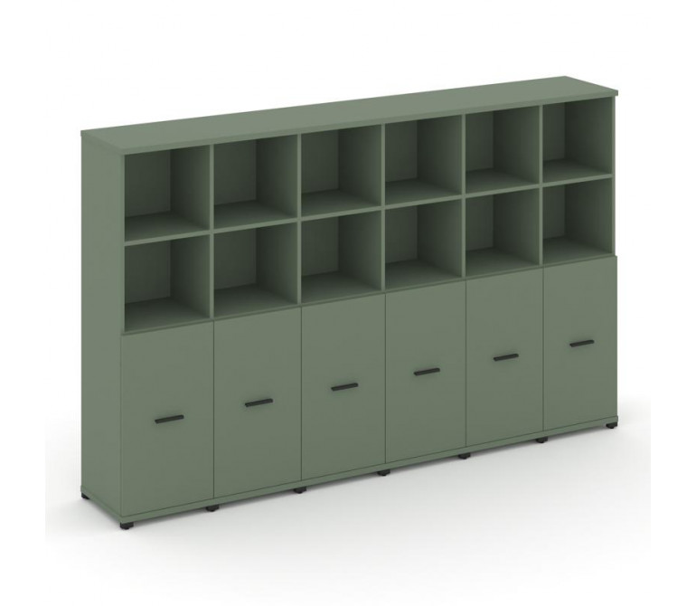 Концепт Шкаф 6 узких секций, 4 ниши CN.STU-461 B Кобо NEW/Металл Черный 2500*420*1554
