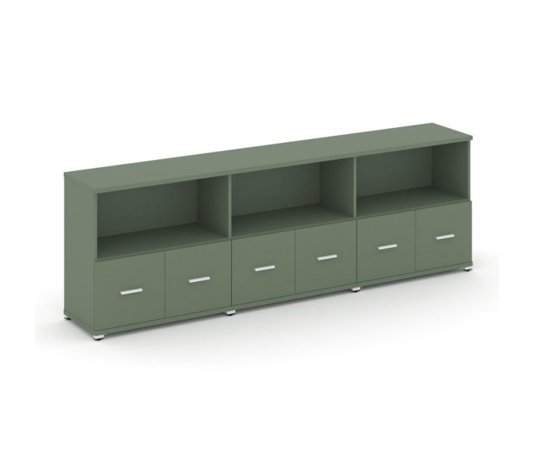 Концепт Шкаф 3 широкие секции, 2 ниши CN.STS-231 W Кобо NEW/Металл Белый 2500*420*818