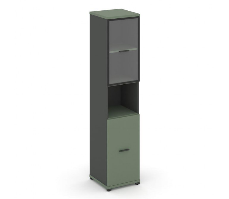 Концепт Шкаф 1 узкая секция, 5 ниш CN.STU-513 RPB A Кобо NEW/Антрацит NEW/Металл Антрацит/Прозрачный