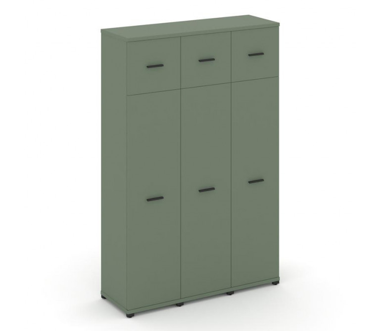 Концепт Шкаф 3 узкие секции, 5 ниш CN.STU-537 B Кобо NEW/Металл Черный 1252*420*1922