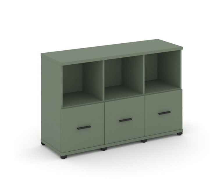 Концепт Шкаф 3 узкие секции, 2 ниши CN.STU-231 B Кобо NEW/Металл Черный 1252*420*818